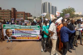 BeFunky collage 1 Abuja is hit by protests against the CBN Governor